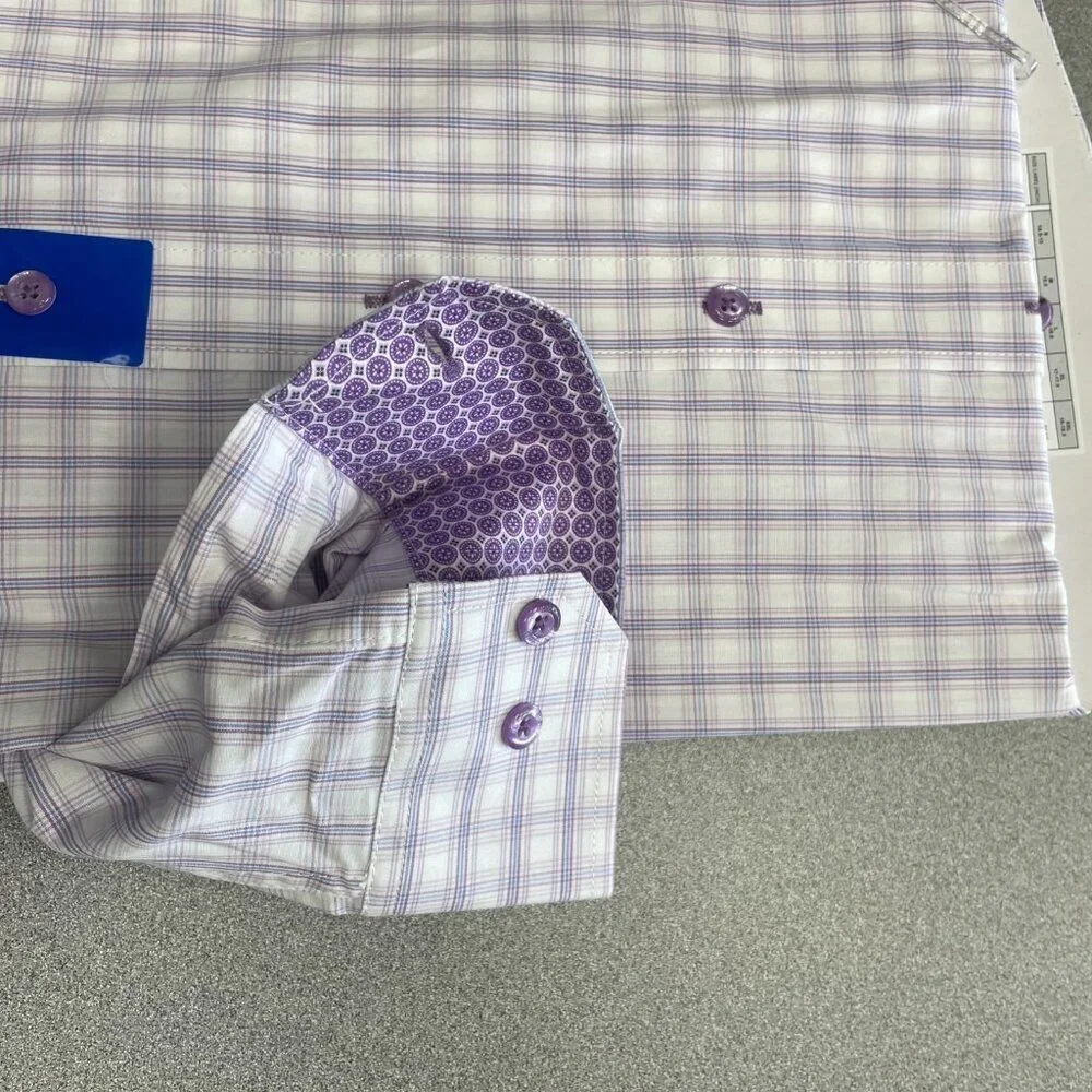 NEW Nick Graham Men's L-R Performance Cotton Dress Shirt 16-16.5 32/33 Stretch - Picture 4 of 5